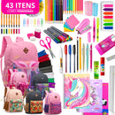 Kit Material Escolar Feminino Completo Mochila Feminina Escolar Material Estojo Escolar Menina Rosa